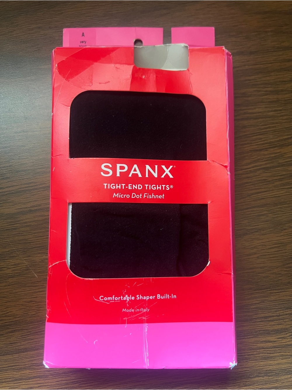 NIB Spanx Tight-end Tights Black Micro Dot Fishnet - Size A